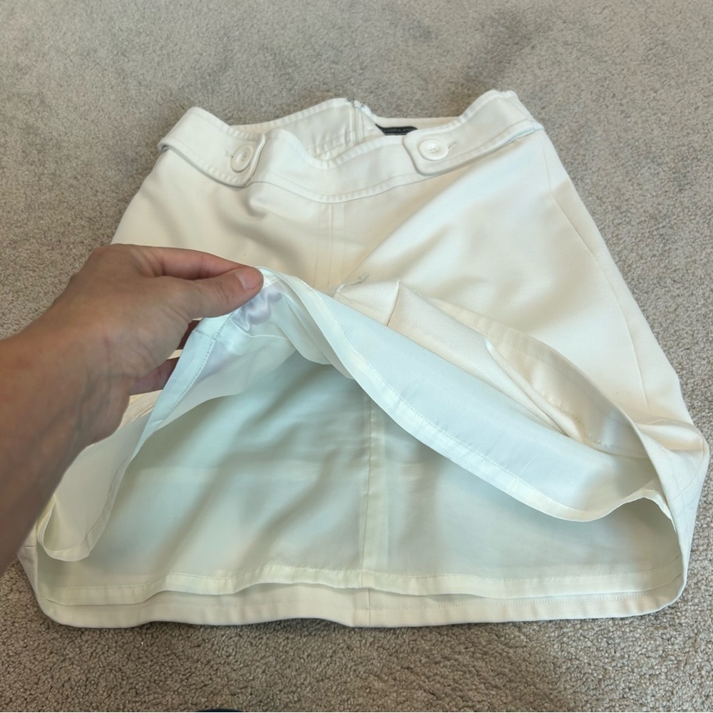 Sandra Angelozzi ivory light cream skirt front pleat Sz 38 - Picture 5 of 12